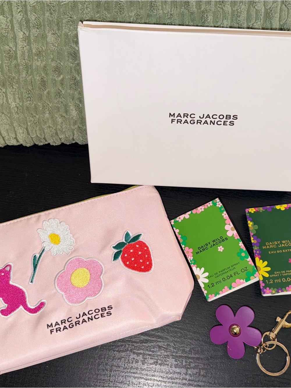 Marc Jacobs Pink Floral & Strawberry Patch Cosmetic Pouch